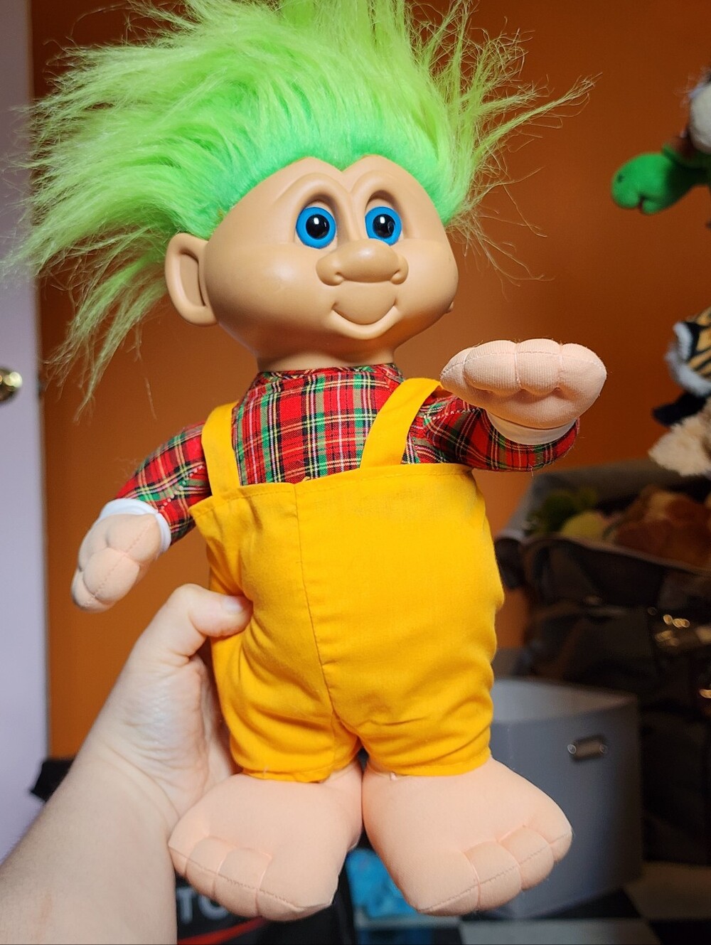 1992 Vintage Ganz Plaid Trolls Green Hair